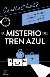 Portada de la novela de suspense de Agatha Christie El misterio del tren azul